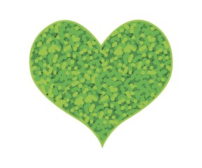 Abstract Green Heart Shape on A White Background