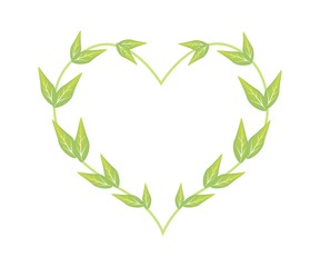 Fresh Green Leaves in A Lovely Heart Shape