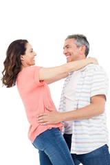 Couple looking at each other