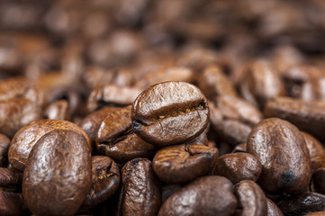 Roasted Coffee beans background.