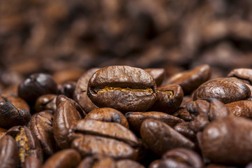 Roasted Coffee beans background.