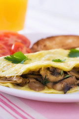 Folded mushrooms silky omelette
