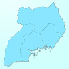 Uganda blue map on degraded background vector