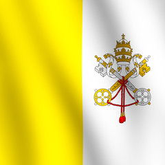 Flag of Vatican City State waving in the wind