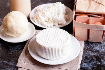Assortment of dairy products