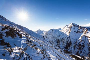 snow-capped mountains