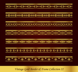 Vintage Gold Border Frame Vector Collection 22