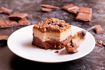 Brownie chocolate cake with nuts