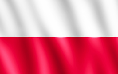 Flag of Poland waving in the wind