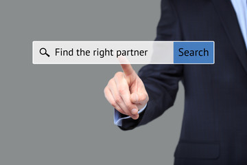 man presses button - find the right partner.
