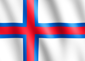 Obraz premium Flag of Faroe Islands waving in the wind
