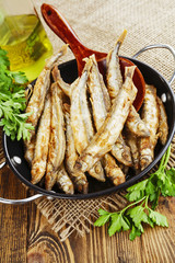 Fried fish capelin