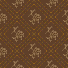 Seamless pattern with symbols from Aztec codices for your design