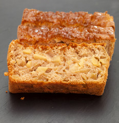freshly made apple loaf cake