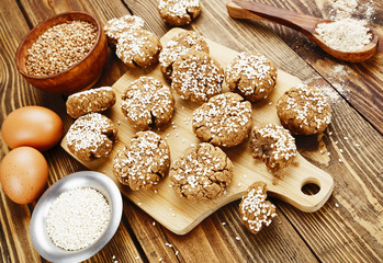 Fototapeta na wymiar Dietary buckwheat cookies