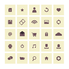 Vintage  Website Vector Icons Set.