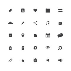 Black Website Vector Icons Set
