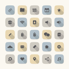 Flat Design Website Vector Icons Set.