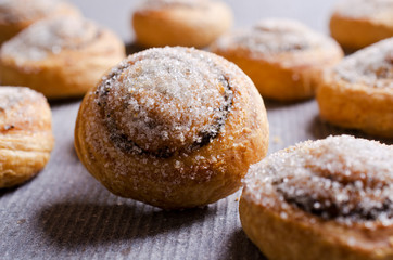 Homemade rolls with sugar