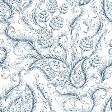 Seamless floral ornament