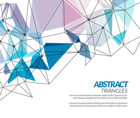 Vector polygonal triangle abstract shapes techno background