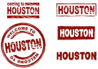 Ink stamp set city Houston