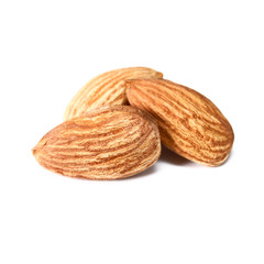 dried almond on white