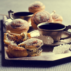 Homemade rolls with sugar