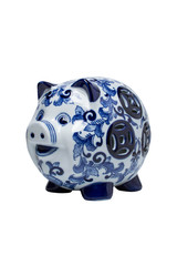 piggy pig white and blue