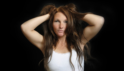 Portret van roodharige brutale vrouw © monicaclick