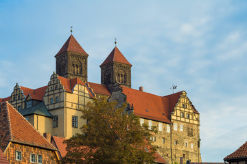 Schloss und Stiftskirche in Quedlinburg, Harz in Sachsen-Anhalt