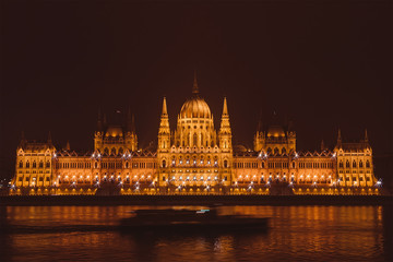 Fototapeta na wymiar View on the Parliament in Budapest, Hungary