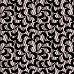 Black leaves lace pattern.