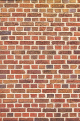 Old red brick wall background texture
