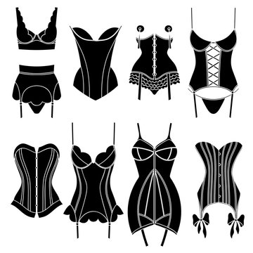 Set of vintage lingerie elements
