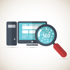 SEO services concept with 20 premium quality SEO icons set.