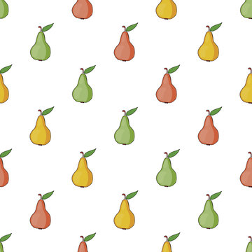 Seamless pattern background colorful pears.