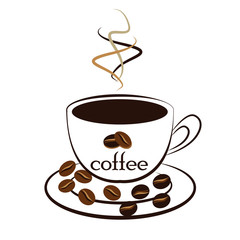 coffee vector in white background