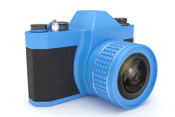 Retro camera isolated on white background