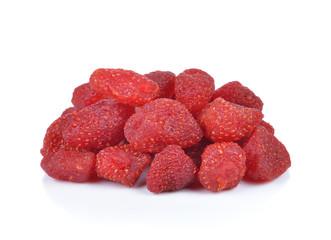 Dried strawberries  on white background