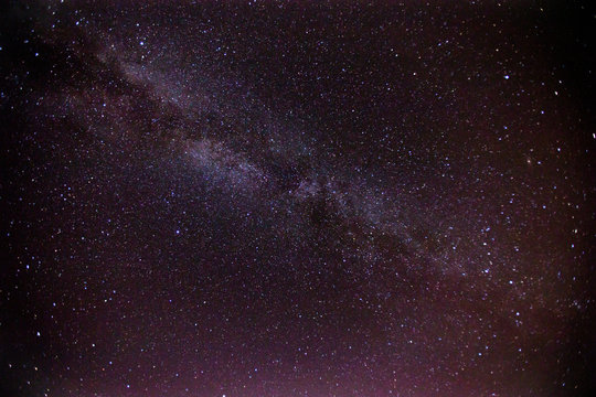 Night sky with Milky way. Starry sky over the mountains, photo taken at 2000 m Lebanon: the Milky Way, our galaxy.
