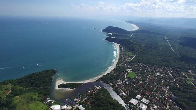 Aerial View of Litoral Norte (northern coastline) of Sao Paulo State, Brazil