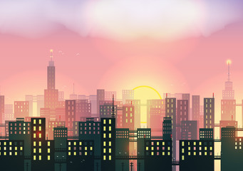 City Skylines - Vector Illustration