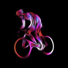 Cyclist in a bike race. Color illustration