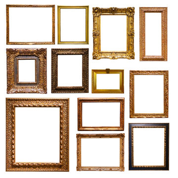 Set of gold picture  frames