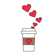 Coffee mug with love symbol