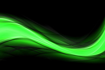Fototapeta premium Neon streszczenie świecące zielone fale projekt