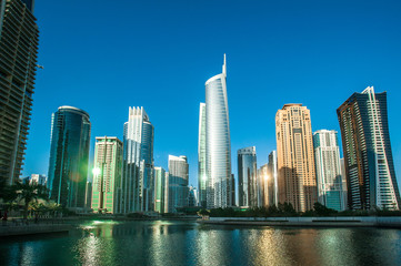 Fototapeta na wymiar Jumeirah Lakes Towers in Dubai, United Arab Emirates