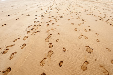 footsteps and beach