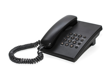 Black office IP Phone isolated on white background